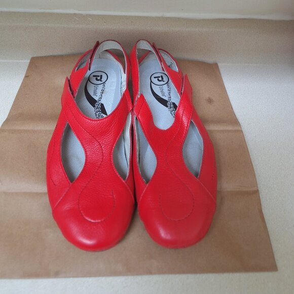 ORANGE LEATHER SANDALS. - Picture 1 of 6